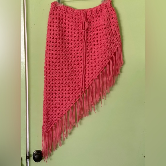 Hand Crafted Swim Hot Pink Handcrafted Crochet Beach Bottom Cover